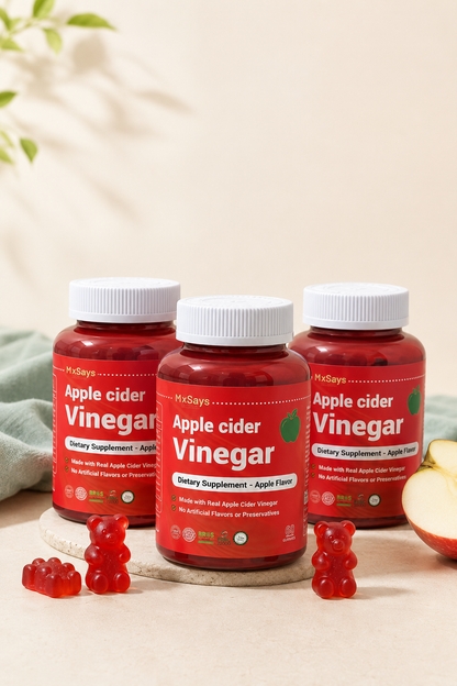 Apple Cider Vinegar Gummies — 0g Sugar, No Vinegar Taste (60 Gummies)
